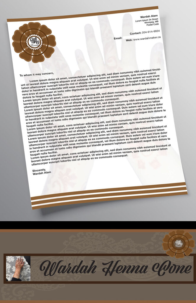 Letterhead with Henna Package Design